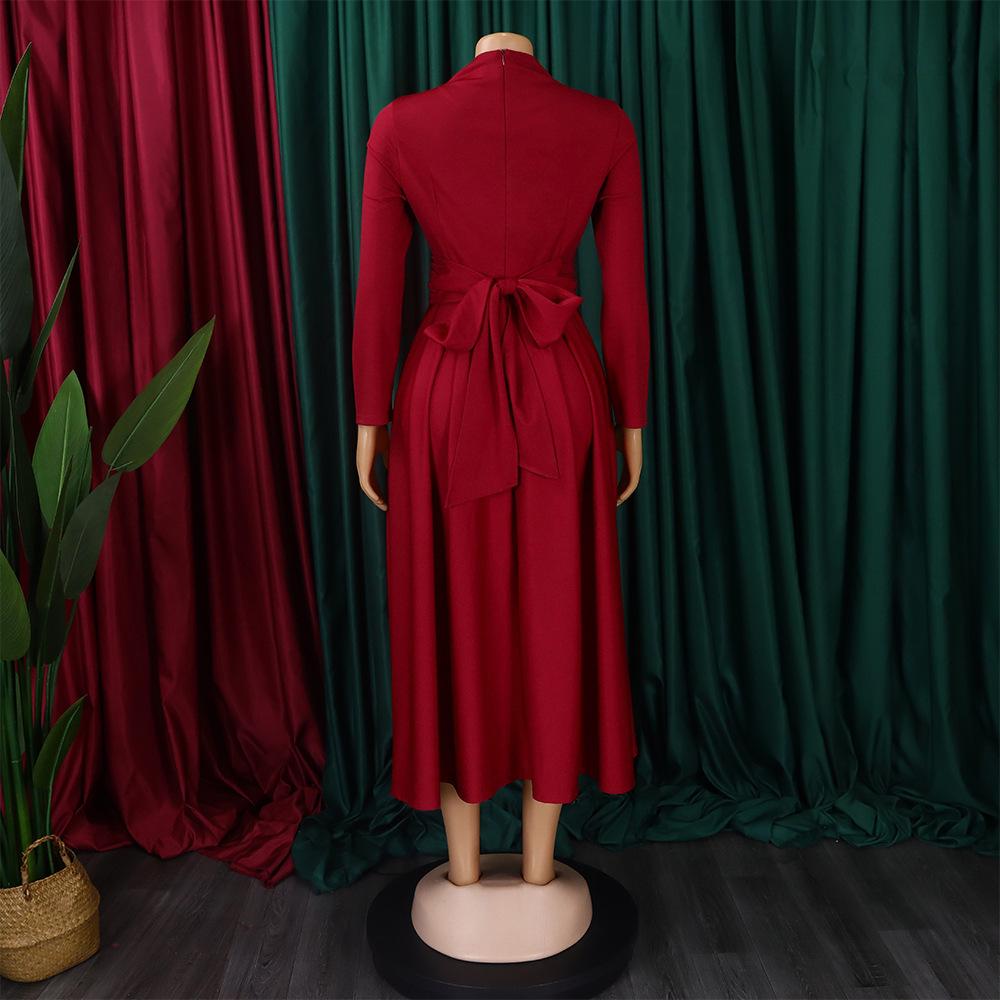 Damenmode Übergröße Afrikanisches Plissee Big Swing Rock Kleid