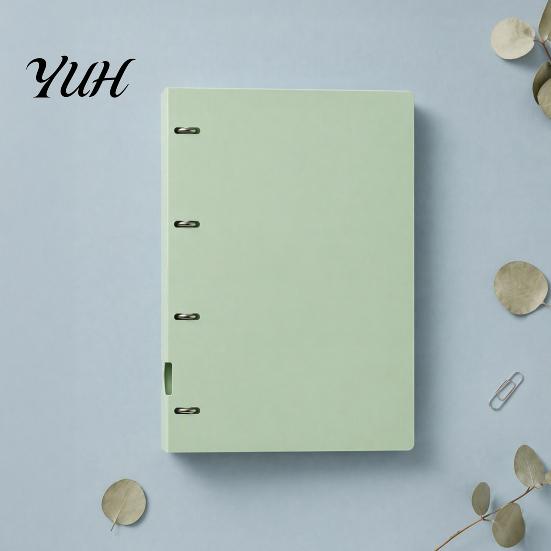 Smooth Page Turning Binder 4-Hole Document Folder/A4 File Bag, Durable PP Portable Storage Notebook Production Folder Folder, Macaron Colors