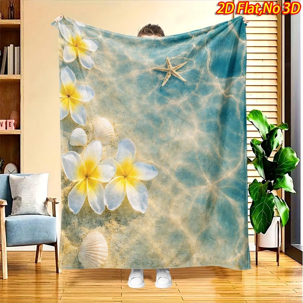Throw Blanket Summer Beach Motif Large Lightweight Cover For Bedroom Couch And Relaxing Vacation Home Accent