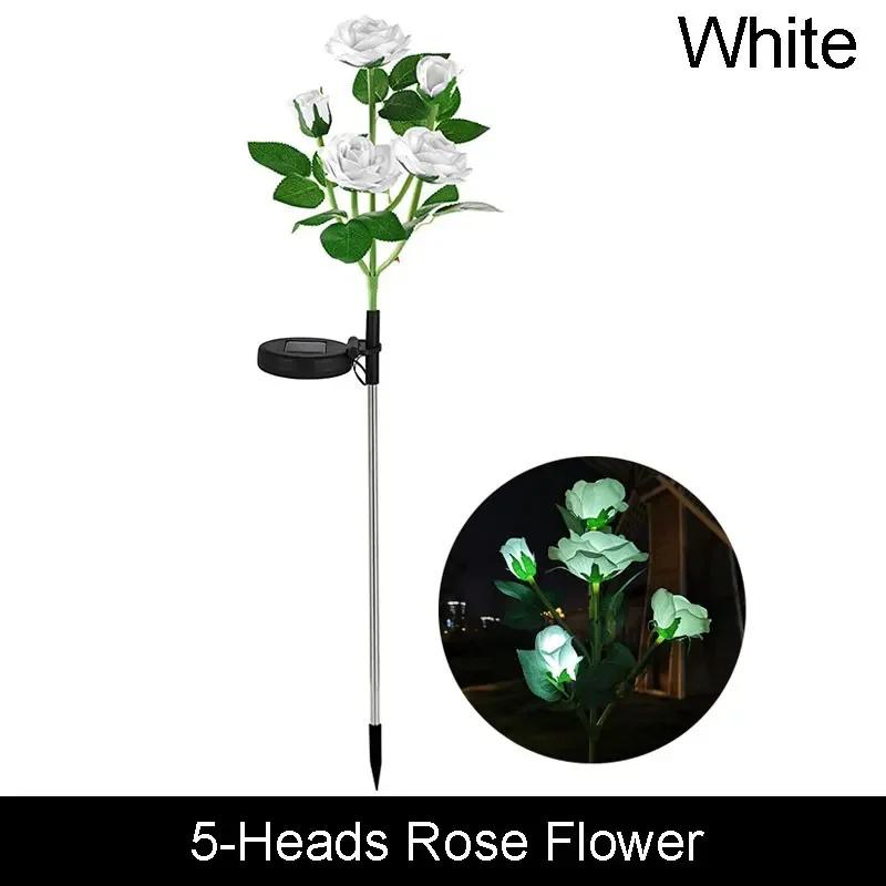 LED Outdoor Solar Lamp Simulated Eternal Flower Snow Lotus Lawn Lamp Garden Summer Camping Party Landscape  Lighting Decoration