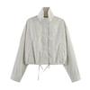 2026 Spring New Product European and American Cross-border Women's Clothing Street Fashion Stand-up Collar Plaid Nylon Jacket W021 83003