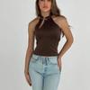 2026 Summer Off-Shoulder Metal Decor Cut-Out Tank Top for Women