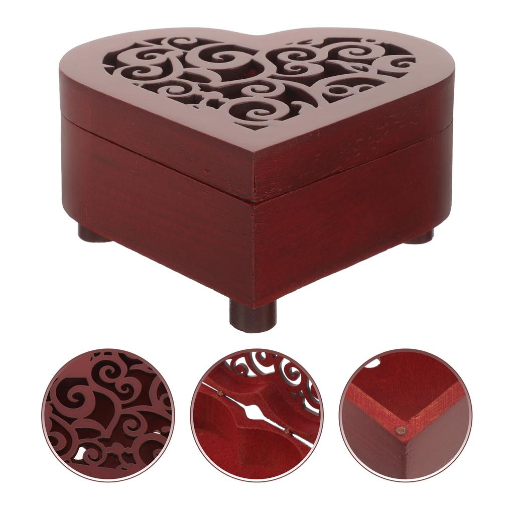 Music Box Accessories Heart Shaped Case Heart-shaped Wooden Party Gift Desktop Decor Man