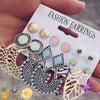 6 Pairs Combo Stylish Drop Earrings for Women (Silver Gold)