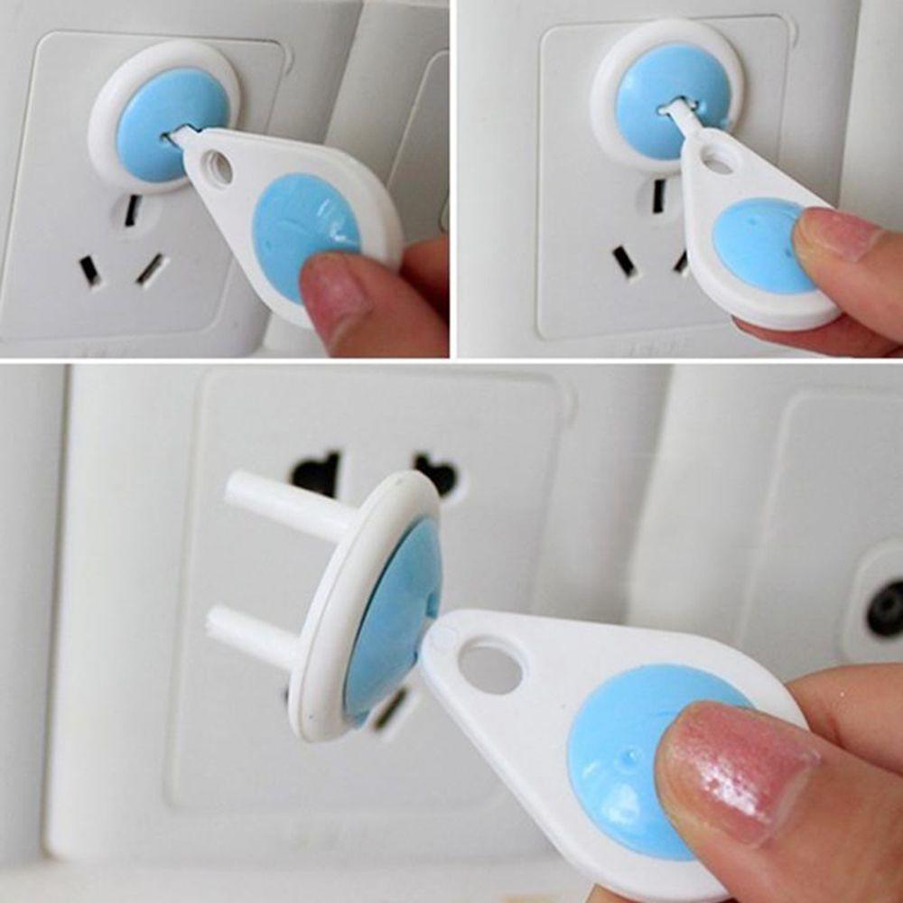 Electric Socket Baby Kid Security Plastic Plug Lock Cover+1Pc Pull Key