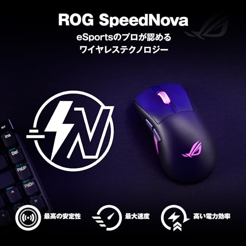 ASUS Gaming Mouse / ROG Keris II Origin / Tested by Professional FPS Players / 65g / Ergonomic Design / RGB Lighting / 42,000dpi ROG AimPoint Pro