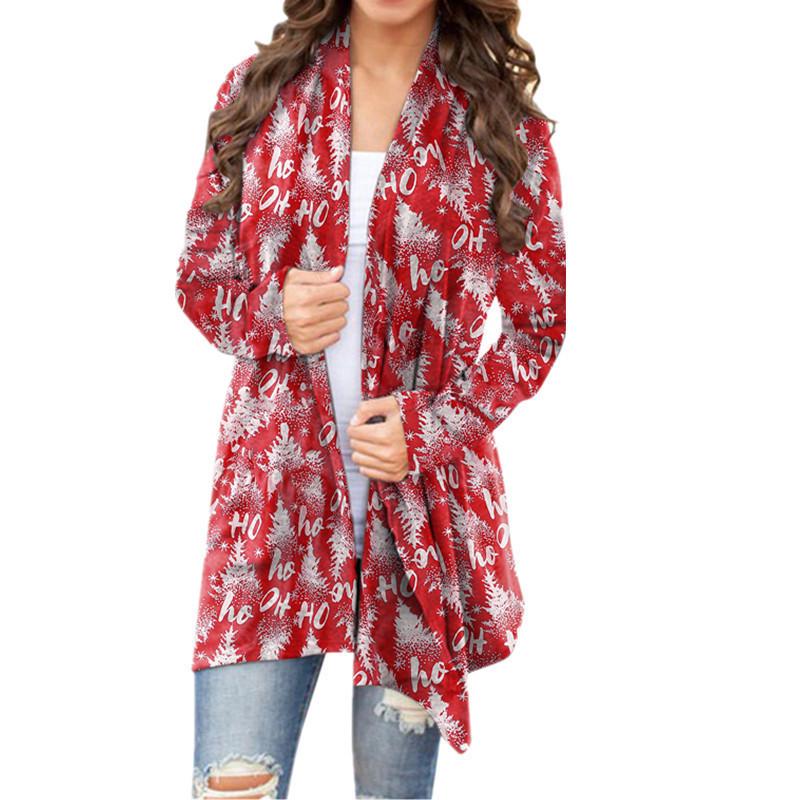 Women's Christmas Print Casual Long-Sleeve Cardigan - 2021 Autumn/Winter Collection