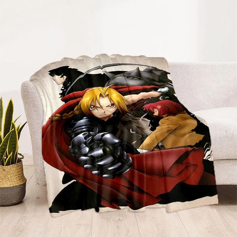 Fullmetal Alchemist Soft Plush Sofa Bed Throwing Cartoon Picnic Thin Blankets Modern Flannel  Cover Gedruckt Bettdecke Geschenk