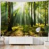 Sunshine Forest Tapestry Natural Landscape Wall Hanging Hippie Home Living Room Bedroom Background Cloth Poster Blanket
