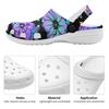 White EVA Clogs with Rainbow Skull Print, Lightweight Slip On Garden Shoes, Breathable Beach Sandals, Indoor Outdoor Slippers for Men Women