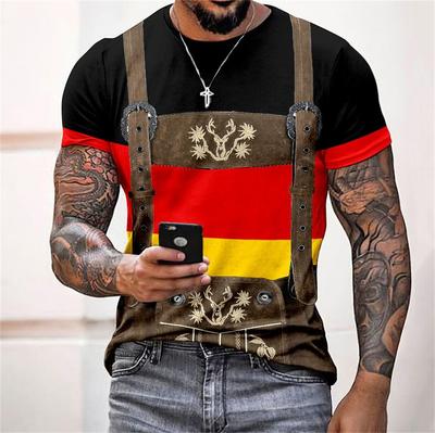 Koszulka męska drukowana w 3D, casualowe bluzki z krótkim rękawem, wzór cosplay, odzież męska, koszulka z niemieckim piwem, modna odzież uliczna