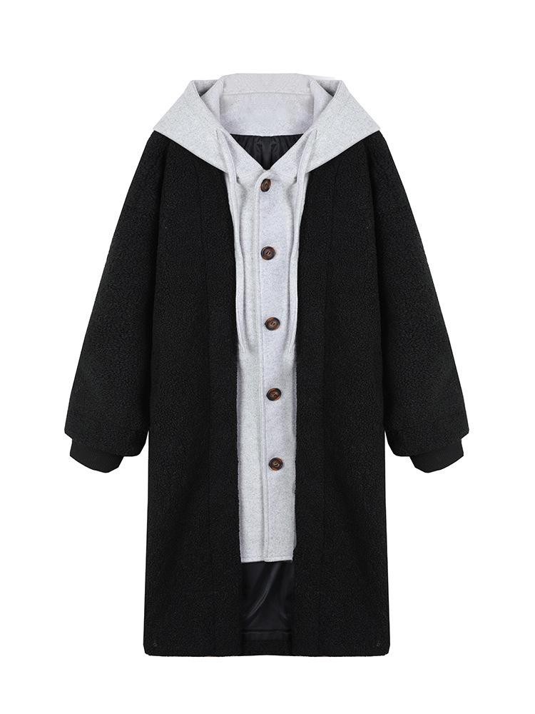 Women's Long Hooded Lamb Wool Coat - Versatile, Loose-Fit, Plus Velvet, Chic Korean Style Sweatshirt