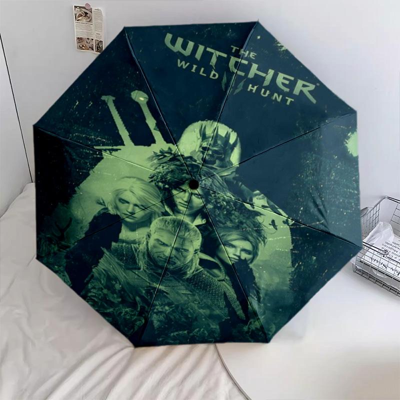 Witcher Trilogy Automatic Umbrella - Suitable Travel Outdoor Portable Umbrella Birthday Gift Daily Essentials