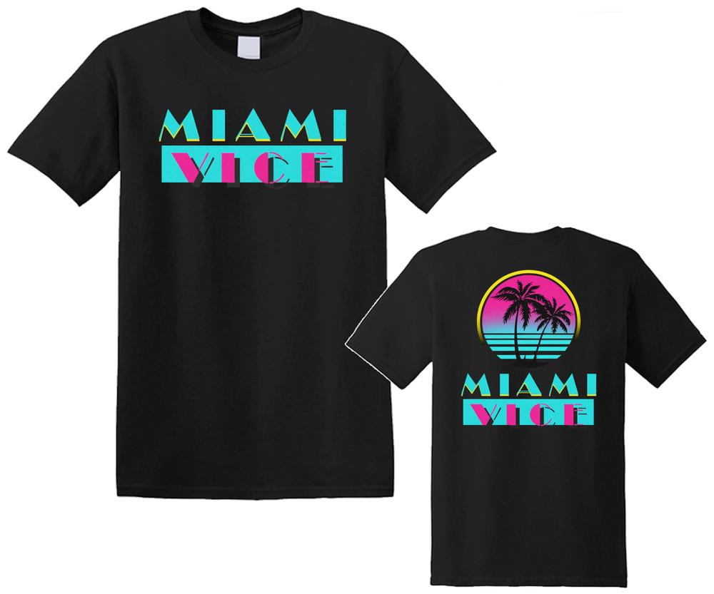 

Miami Vice Action TV Series Men s Black Navy Size S-5XL Unisex T-Shirt XXXXL
