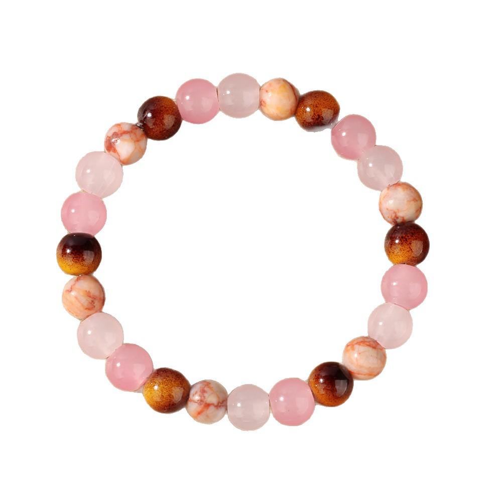 Festive Gifts Rose Quartz Agate Beaded Bracelet Warm Sweet Natural Fashion Jewelry For Women Daily Wear Gift Ideal For Love And Emotional Healing