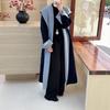 Cloud Floss Women's Double-Faced Wool Coat: Tie-Waist Hooded, Large Lapel, Loose Fit, Thickened Temperament Overcoat.