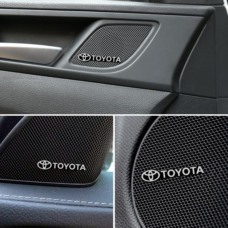 Car exterior annual inspection sticker metal texture car logo center console decoration sticker For Toyota Corolla Camry