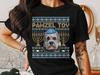Hanukkah T-Shirt with Dandie Dinmont Terrier Dog Design, Menorah Ugly Sweater Style, Pawzel Tov Funny Jewish Holiday Tee
