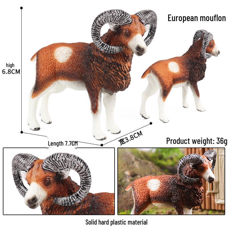 Children's Cognitive Animal Model Toy: Yellow Cow, Buffalo, Rhinoceros, Zebu, Bison, Bull Figurine.