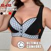 High Impact Front-closure Supportive Wireless Workout Bra Sexy Bra Plus Size Underwear Wire-free Vest Style XL-4XL