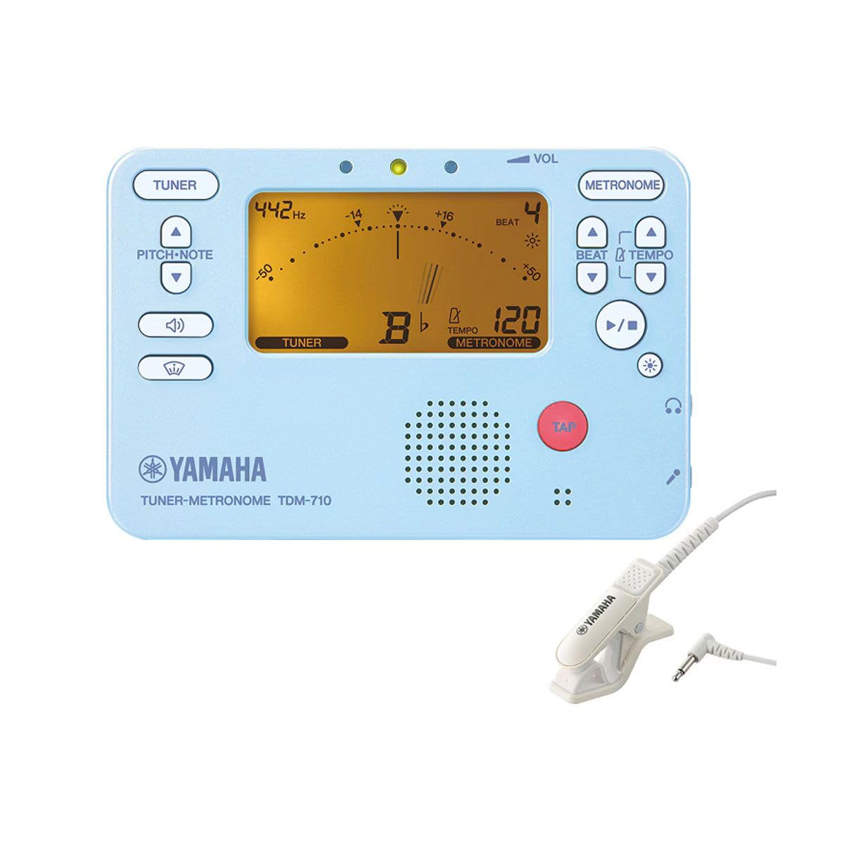 YAMAHA Blue Tuner Metronome with Microphone Set TDM-710BLM Clip-on