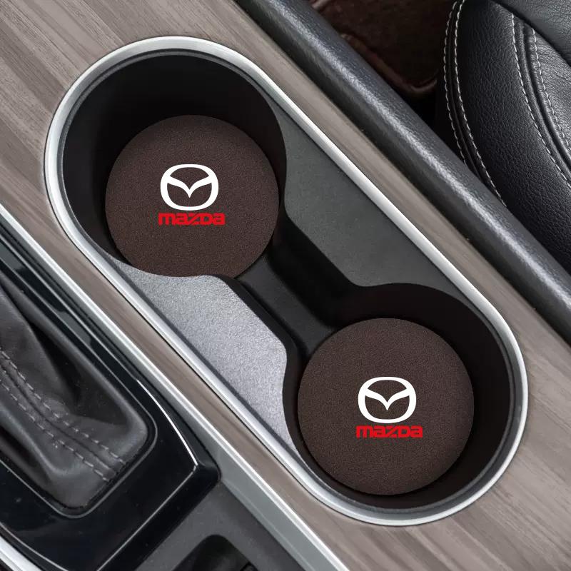 

2025 Hot 2Pcs Car Water Coaster Pads Bottle Cup Holder Mats Anti Slip Trim Accessories For Mazda CX5 CX-5 KE KF AWD Skyactiv SUV коричневый
