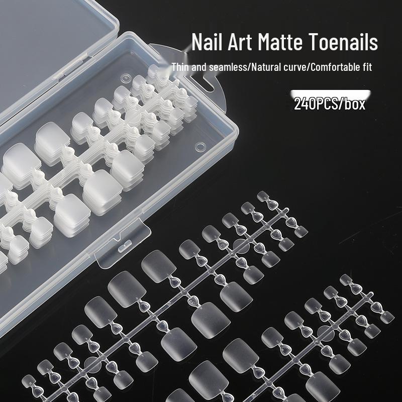 

Creaseless Frosted Full Cover False Toenail Tips - 240 Piece Set