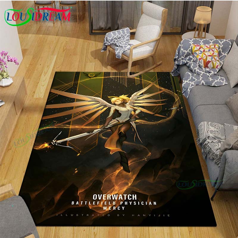 Classic Game Role O-Overwatch Printed  Carpets Living Room Anti-Skid Area Rug Kids Bedroom Mats Game Mat Large Carpet Decor