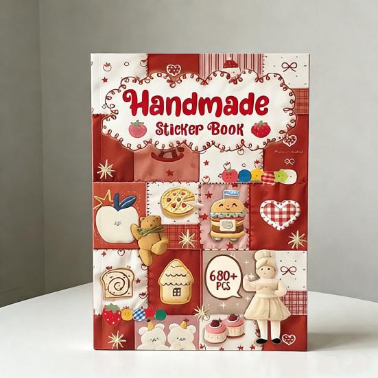 Kniha samolepek Realistická výšivková textura Samolepky Obsahuje 680 ks Roztomilé výřezové samolepky pro deníky Scrapbooking Plánovače