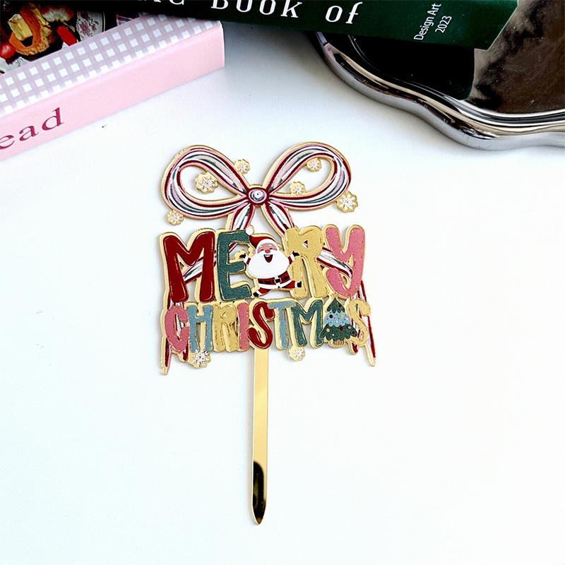 Weihnachtskuchen Dekoration Neuer Ins Stil Acryl Verschiedene Muster Frohe Weihnachten 2025 Neujahr Kuchen Einsteckkarte Dekoration