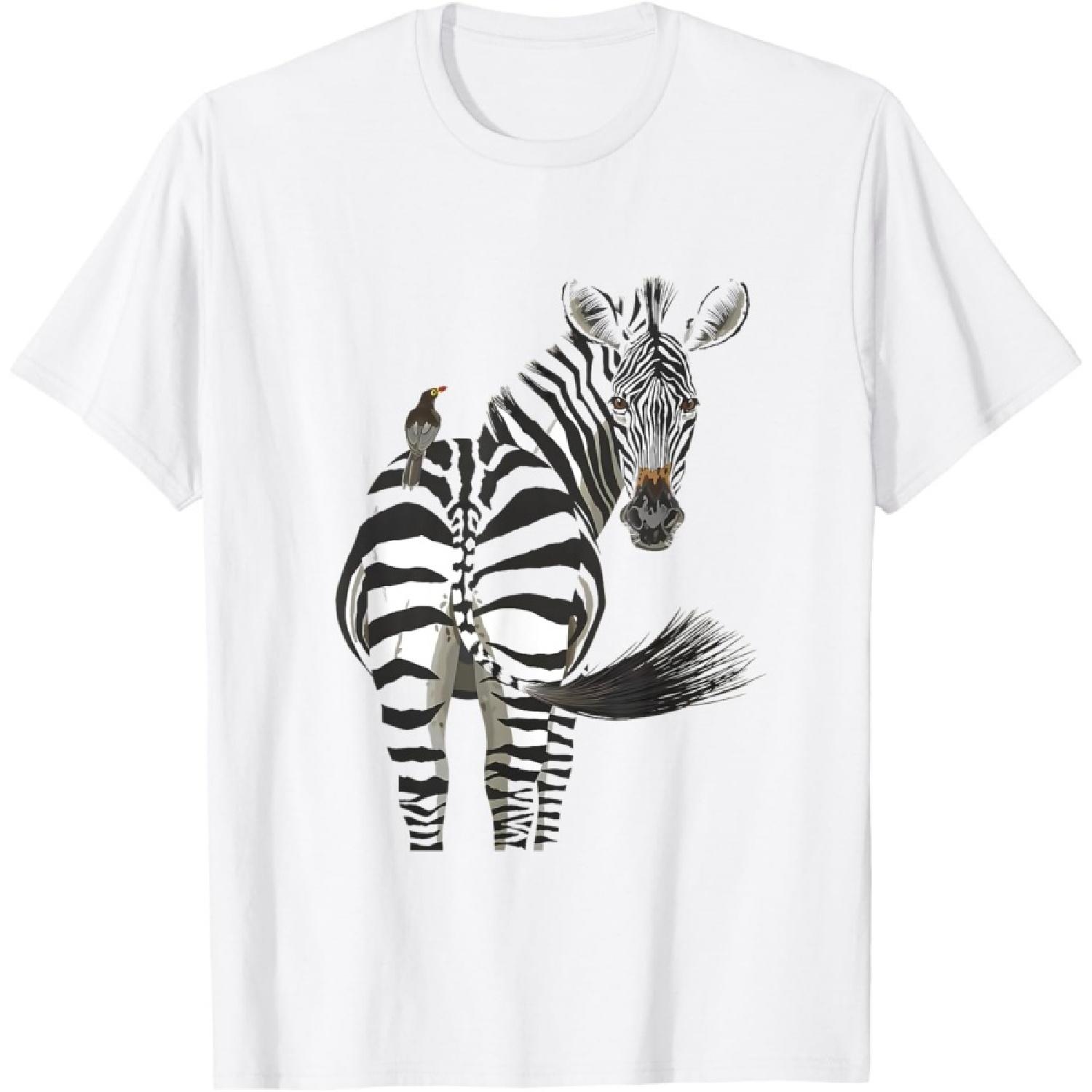 Рубашка зебра для женщин, рубашка зебра для мужчин, футболка зебра для мальчиков(2) S белый