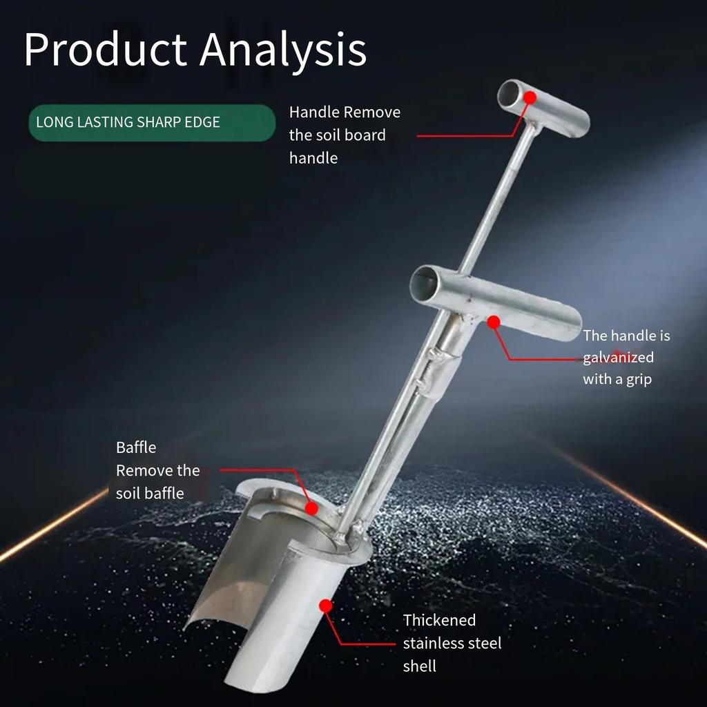 Transplanter Bulb Planter Heavy Duty T Shaped Garden Transplanting Tool for Flowers Vegetables and Trees