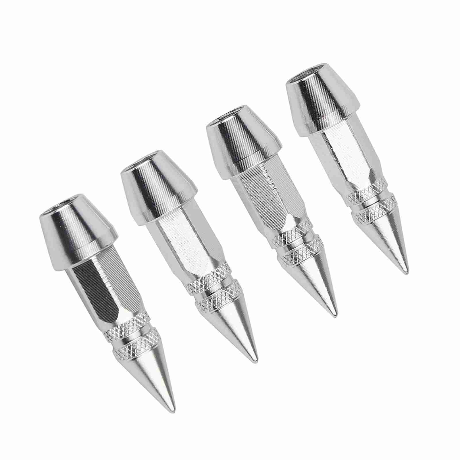 

4Pcs Aluminum Alloy Spike Wheel Tire Valve Stem Car Truck Air Dust Caps Covers Red Silver серебряный