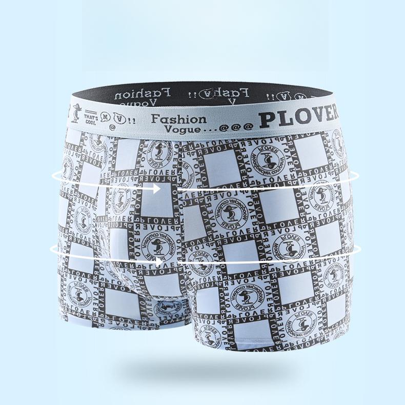 4pcs Men's Ice Silk Underwear Men's Boxer Shorts Summer Shorts Plus Size Underwear Boxer Brief