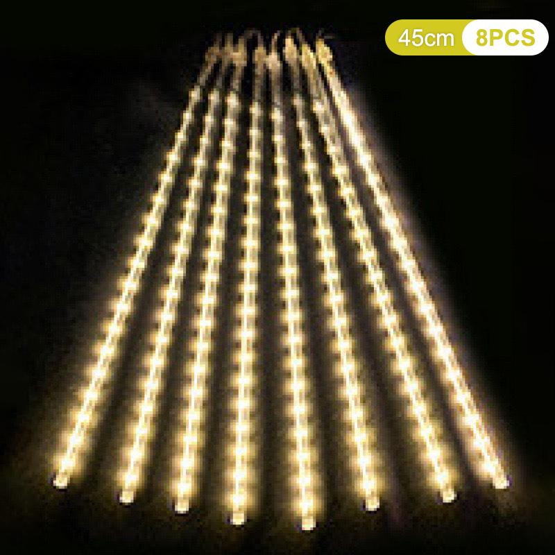

Solar Meteor Shower Rain Lights Led Outdoor Waterproof Icicle Fairy String Lights For Home Garden 8PCS 45M