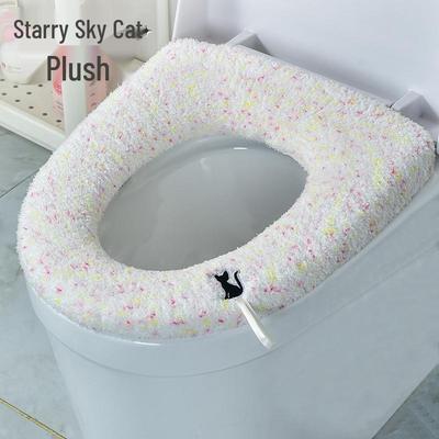 2025 Thick Velvet Plus Size Plush Toilet Seat Cushion - Warm, Washable, O-Shape Winter Cover