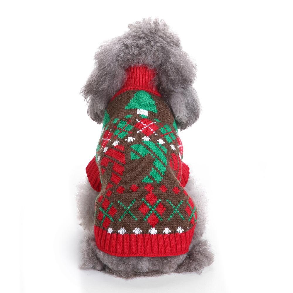 Dog Sweater Pet Clothing Knitted High Collar Christmas Sweater Autumn and Winter Clothing Small and Medium Dog Warm Sweater