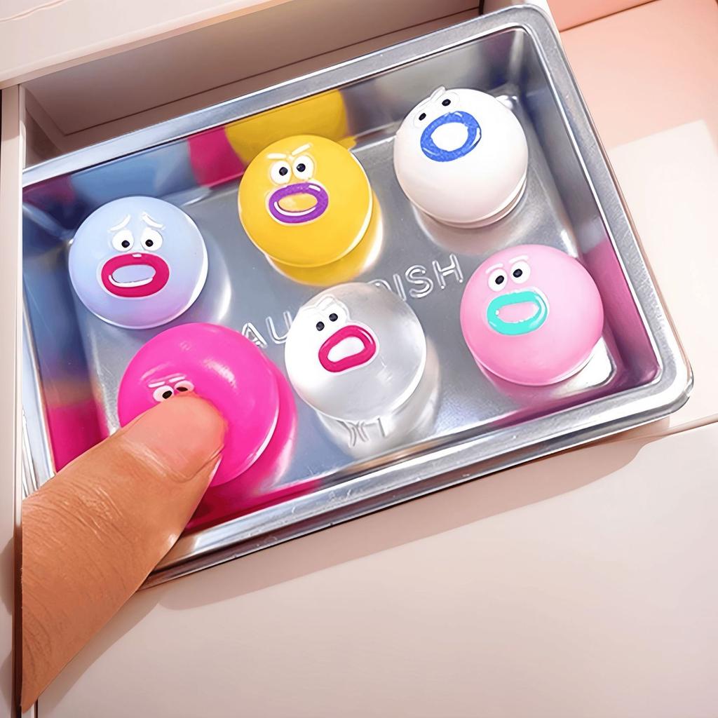 Mini Cartoon Small Nose Expression Squishy Ball Tpr Mud Texture Soft Pinch Sensory Fidget Toy Stress Relief Vent Gift For Girls Women