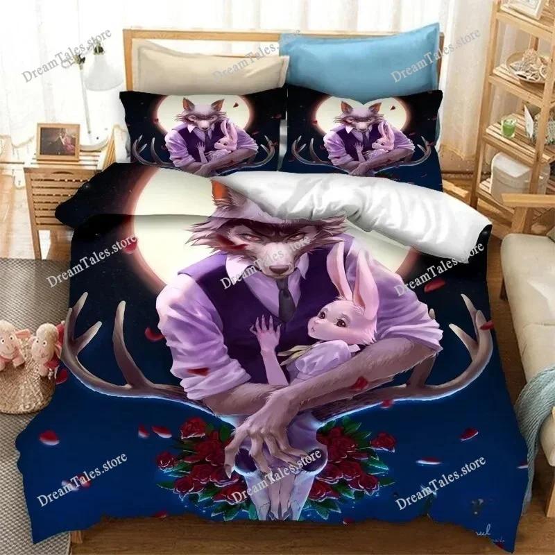 BEASTARS Luxury Bedding Set Japan Anime Cartoon Duvet Cover Set Comforter Bedspread Linen Twin Single Size Printed Home Textile7
