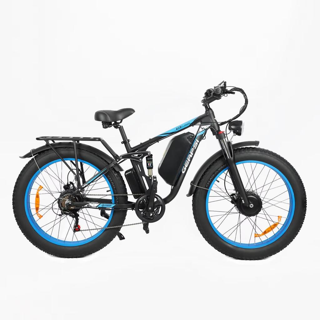2026 new BLJ DP-2603 3000W dual motor 52V 32AH battery with aluminum alloy frame, 26 inch adult snow tire electric bicycle