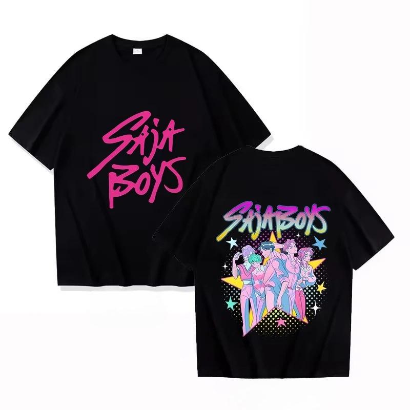 Summer Saja Boys Printed Cotton Round Neck Boys' and Girls Tshirt KPOP Devil Hunter Men's Comfortable Casual Short Sleeve