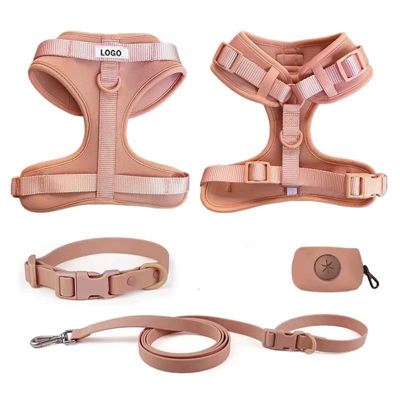 Macaron Color PVC Dog Collar & Leash Set - Soft & Comfortable