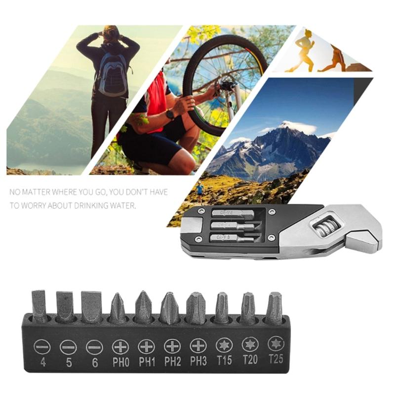 Adjustable Wrench Portable Hex Creative Folding Design Handle Spanners Tools for Outdoors