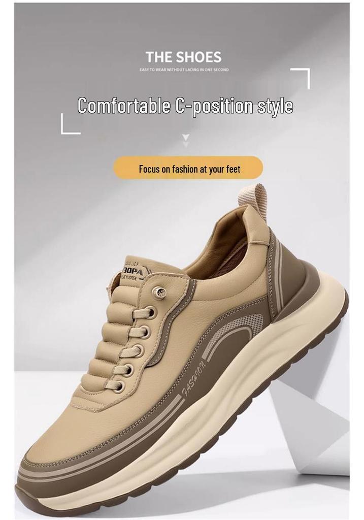 Men's Lightweight Breathable Dad Shoes - Soft Sole Casual Running Sneakers for Spring/Autumn 2025