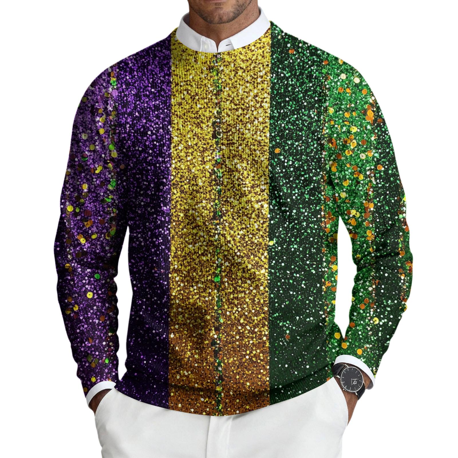 

Мужской пуловер с круглым вырезом, длинными рукавами и рубчатой вязкой XL