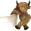 Resin Highland Cow Pot Hugger Figurine Hanging Planter Edge Ornament American Style Garden Indoor Decor Craft