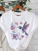 Unisexs Colorful Hummingbird Graphic Tee Crew Neck Short Sleeve Soft Comfortable Casual Daily TShirt