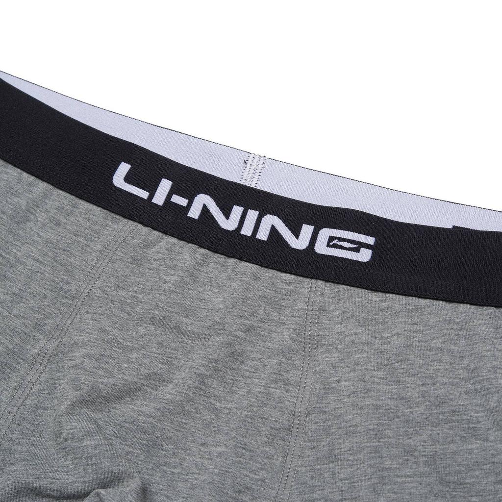 Li Ning Fitness Series Logo Print Solid Color Boxer Shorts 4 Pack Men Underwear ANKS001-5