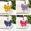 Cute Keychain White Purple Butterfly Flower Insects Car Key Ring Key Chains For Women Men Souvenir Gift Jewelry Bag Accessories