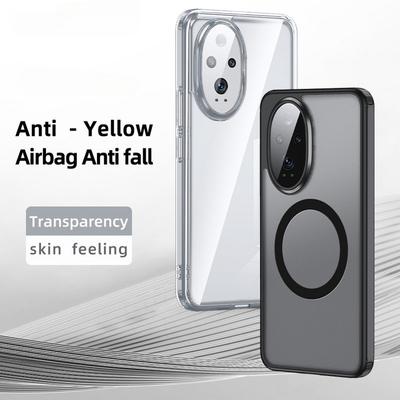 Stoßfeste Acryl-Telefonhülle für Honor 200 Pro 100 Pro Magsafe Wireless Charging Back Cover für Honor Magic 6 Pro 6 Ultimate Shell Kein Vergilben